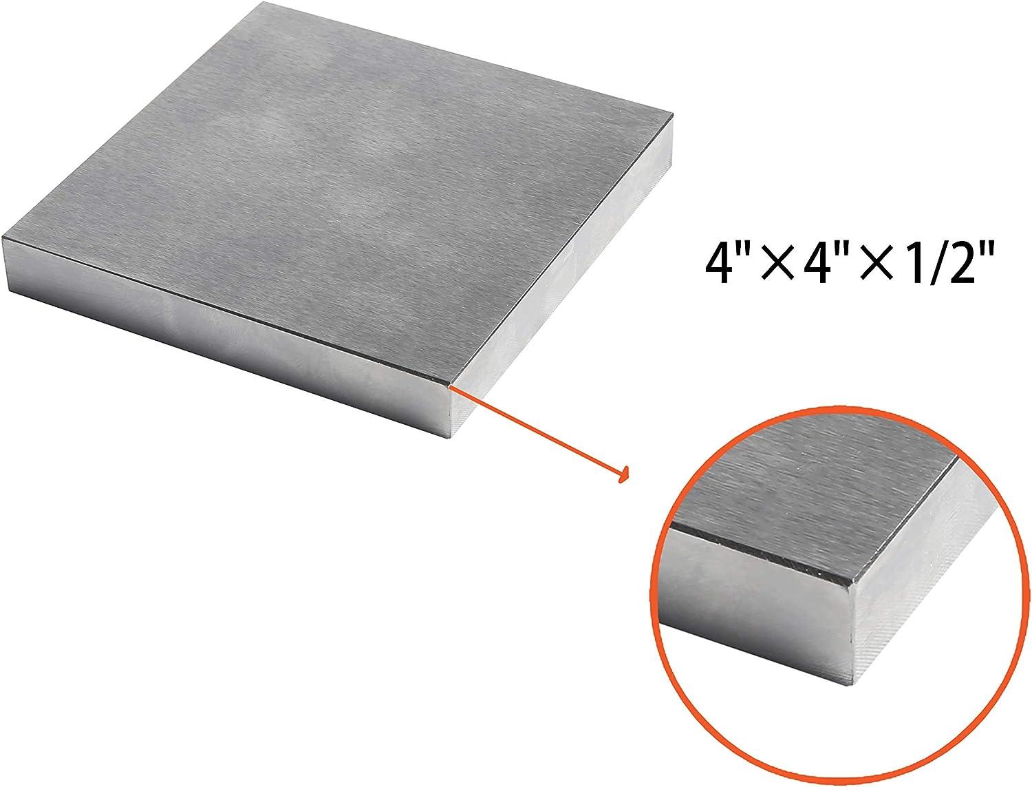 HimaPro Steel Bench Block 4x4 Flat Anvil Jewelers Tool Metal Bench Block  for Jewelry & Stamping (4''x4''x1/2'')