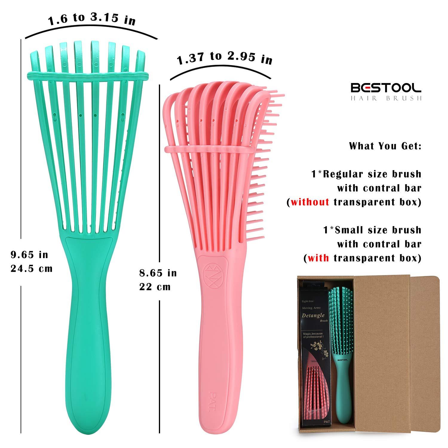 2Pack BESTOOL Detangling Brush for Black Natural Hair, Detangle Brush for  Curly Hair, Faster n Easier Detangler Brush for Detangle Wet Dry 3/4abc  Curly, Coily, Kinky Hair Without Damage (Green, Pink)