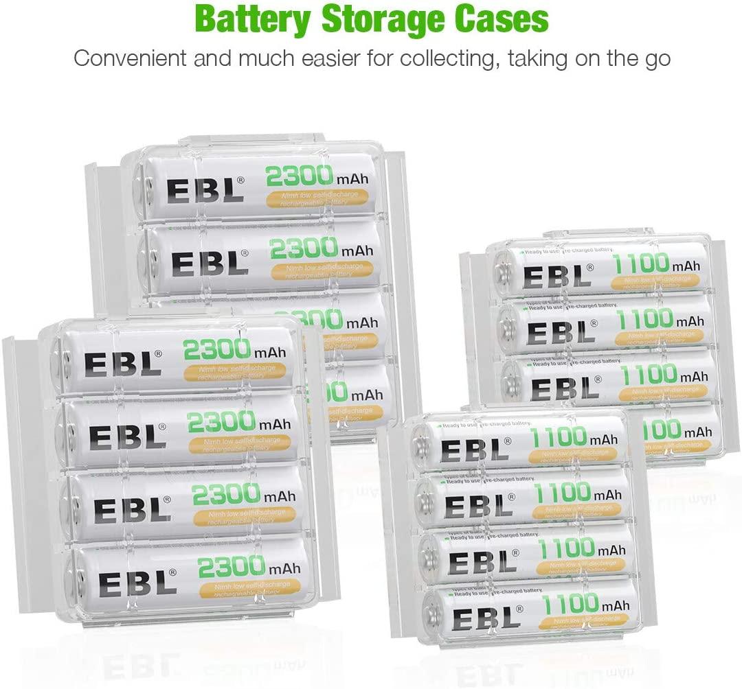 EBL AA 2300mAh (8 Pack) and AAA 1100mAh (8 Pack) Ni-MH Rechargeable  Batteries and 808U AA AAA Rechargeable Battery Charger with 2 USB Charging  Ports Charger with 8AA 8AAA