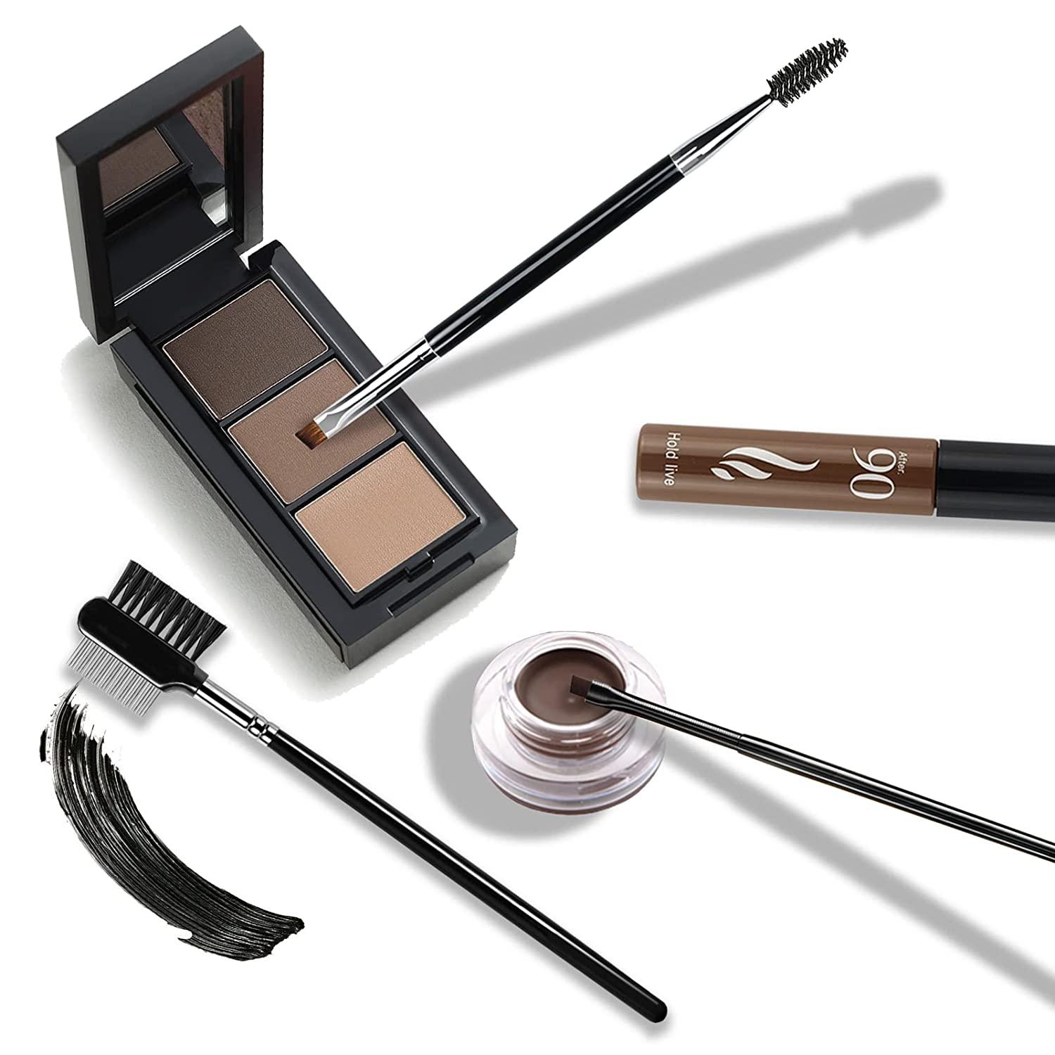 BLEGGEIT Pro Eyebrow Brush and Comb, Metal Eyelash Brush and Eyelash Comb Separator, Steel Brow