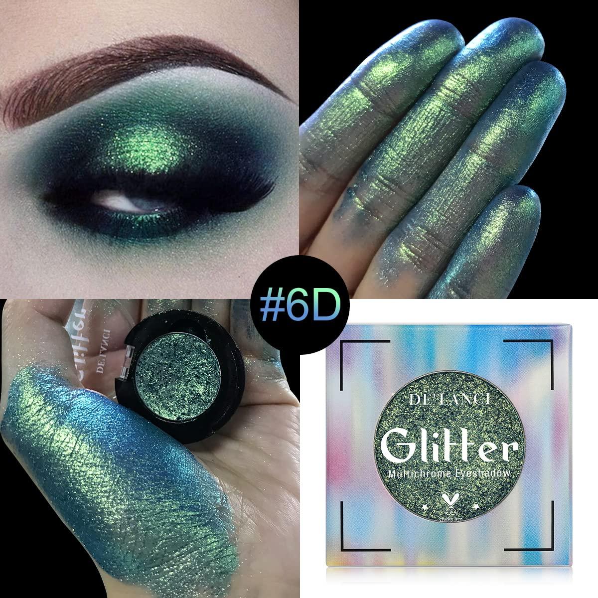 Glitter Holographic Eyeshadow for Blue Eyes DE'LANCI Chameleon Eye