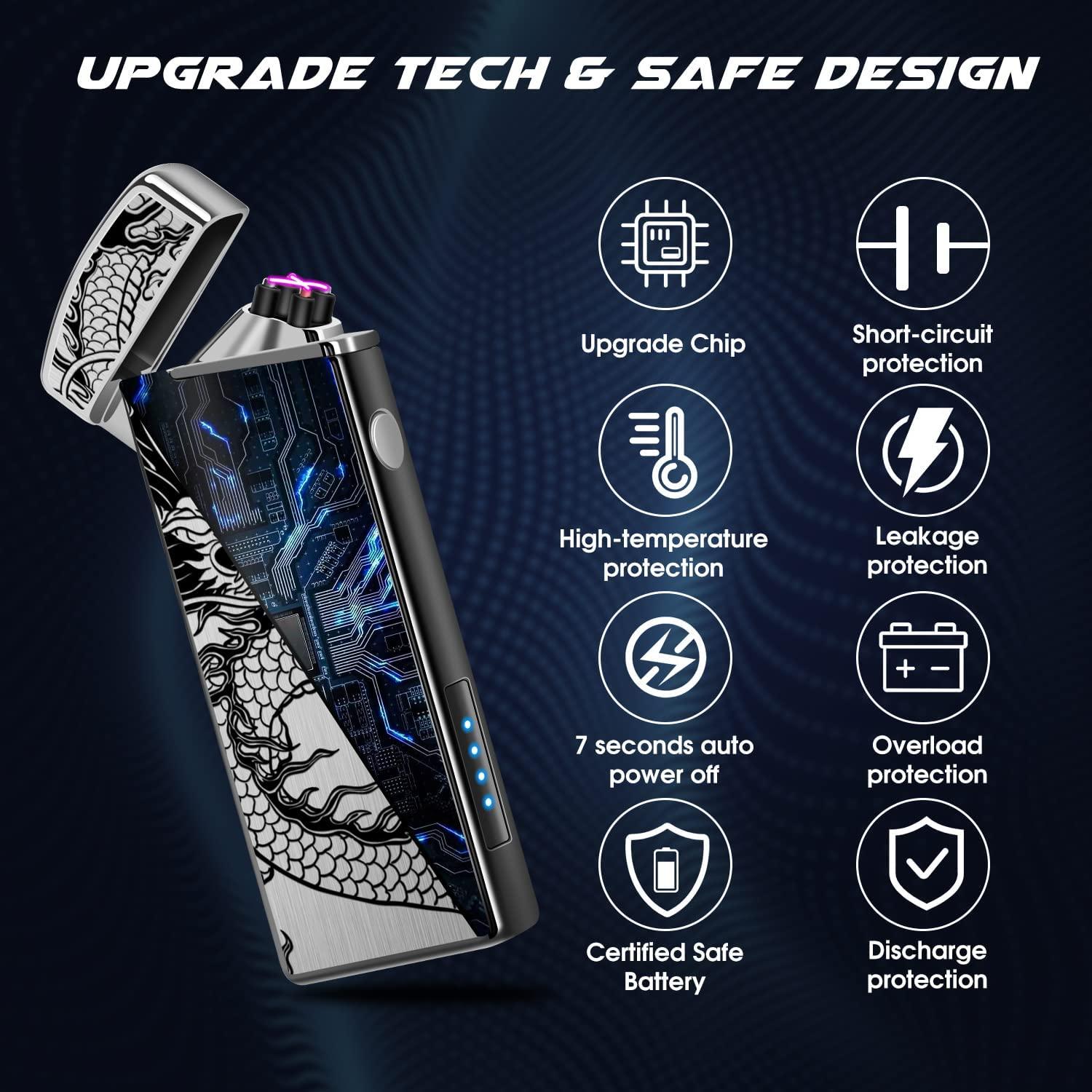 LcFun Rechargeable Lighter USB Electric Arc Lighter Plasma Lighters