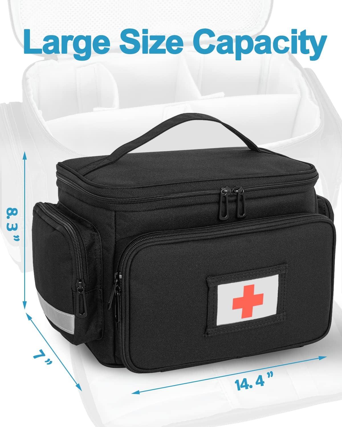 Large Pill Bottle Organizer, Travel Medicine Storage Case with Handle &  Fixed Pockets for Vitamines, Medication Medical Bag - China Fiast Aid Bag,  Trauma Bag
