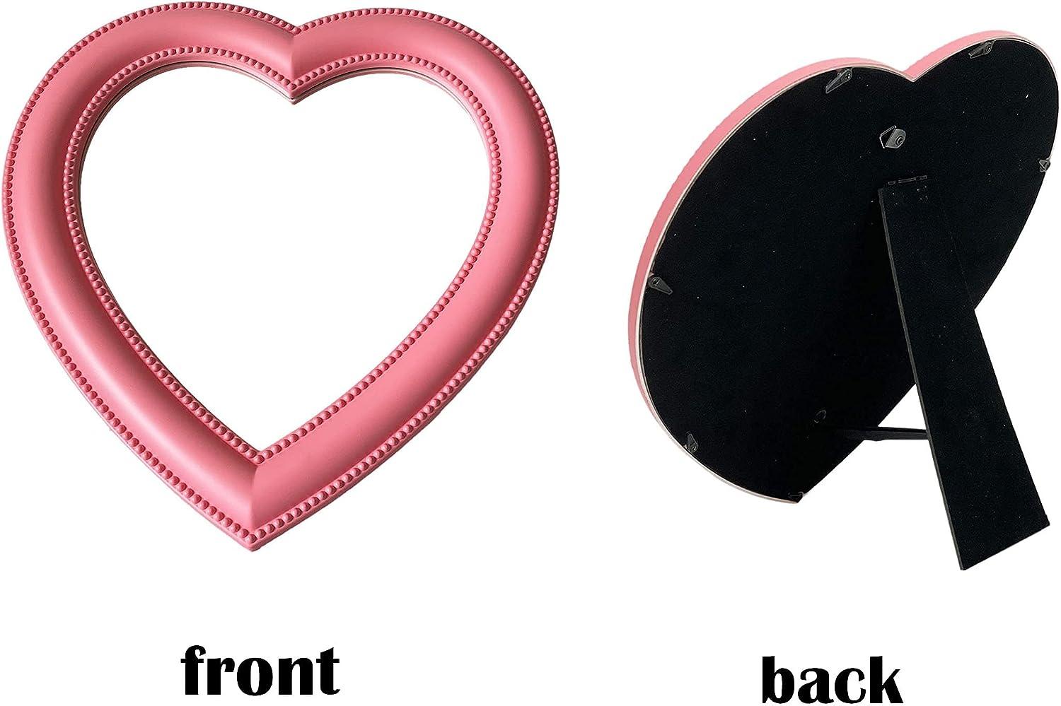 Yeekea Heart Shape Makeup Mirror Heart Mirror Cosmetic Desktop Mirror