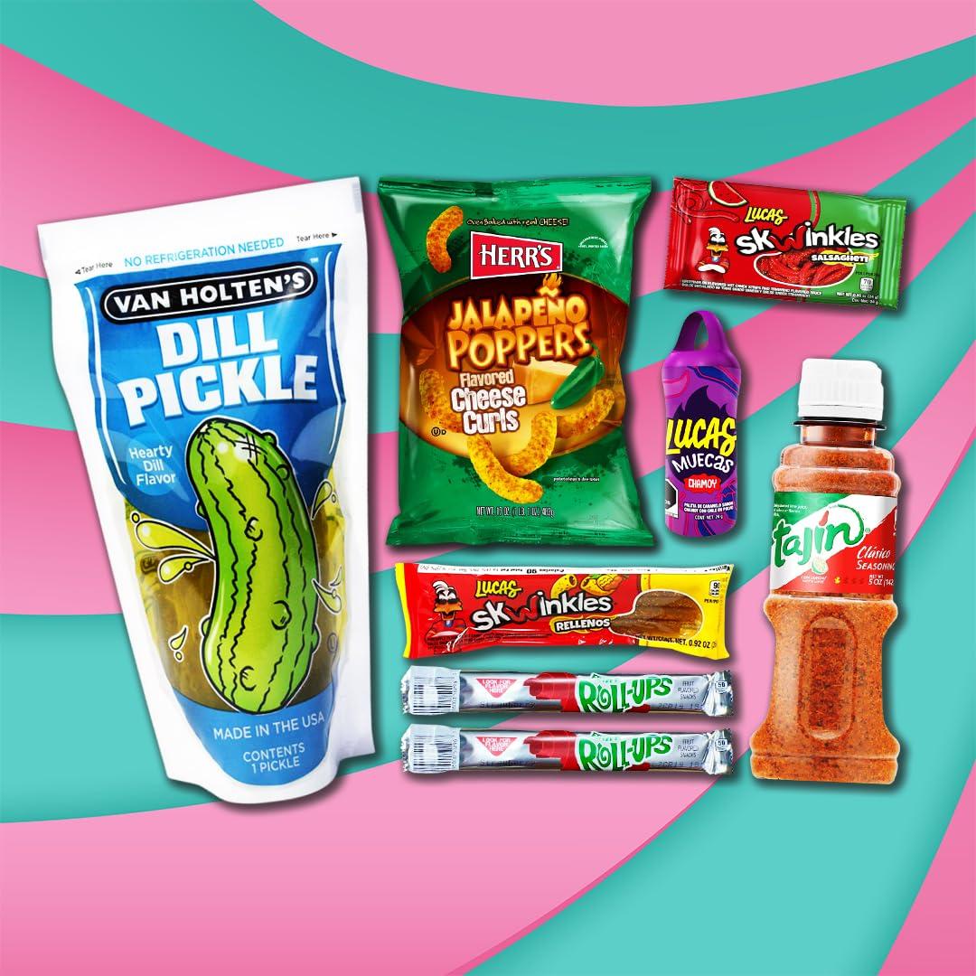 Herr's Chamoy Pickle Kit w/ Van Holten's Roll Ups Tajin, Salsagetti