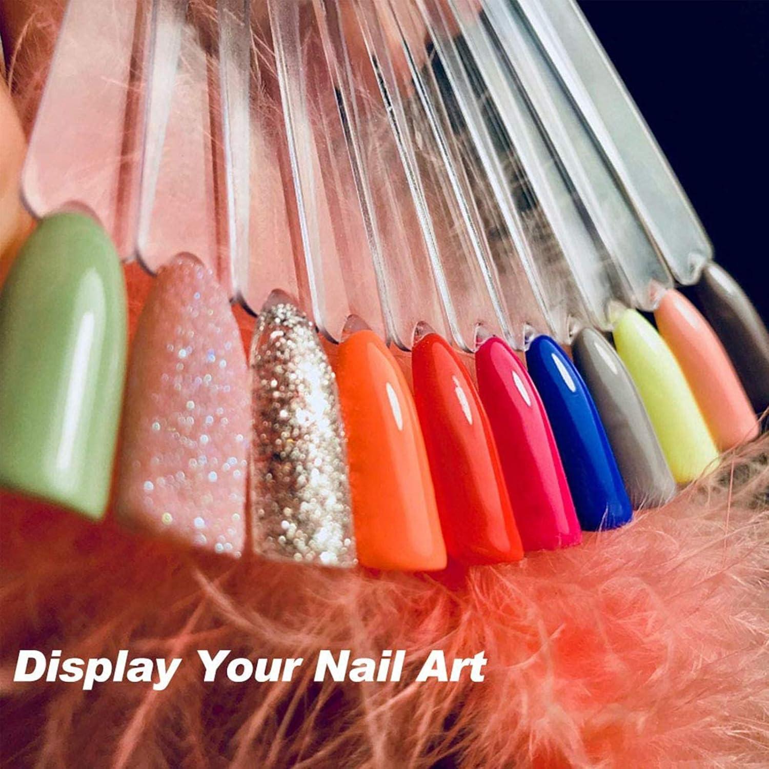 100 Pieces Nail Tips Display Swatches | Transparent Nail Art Tips ...