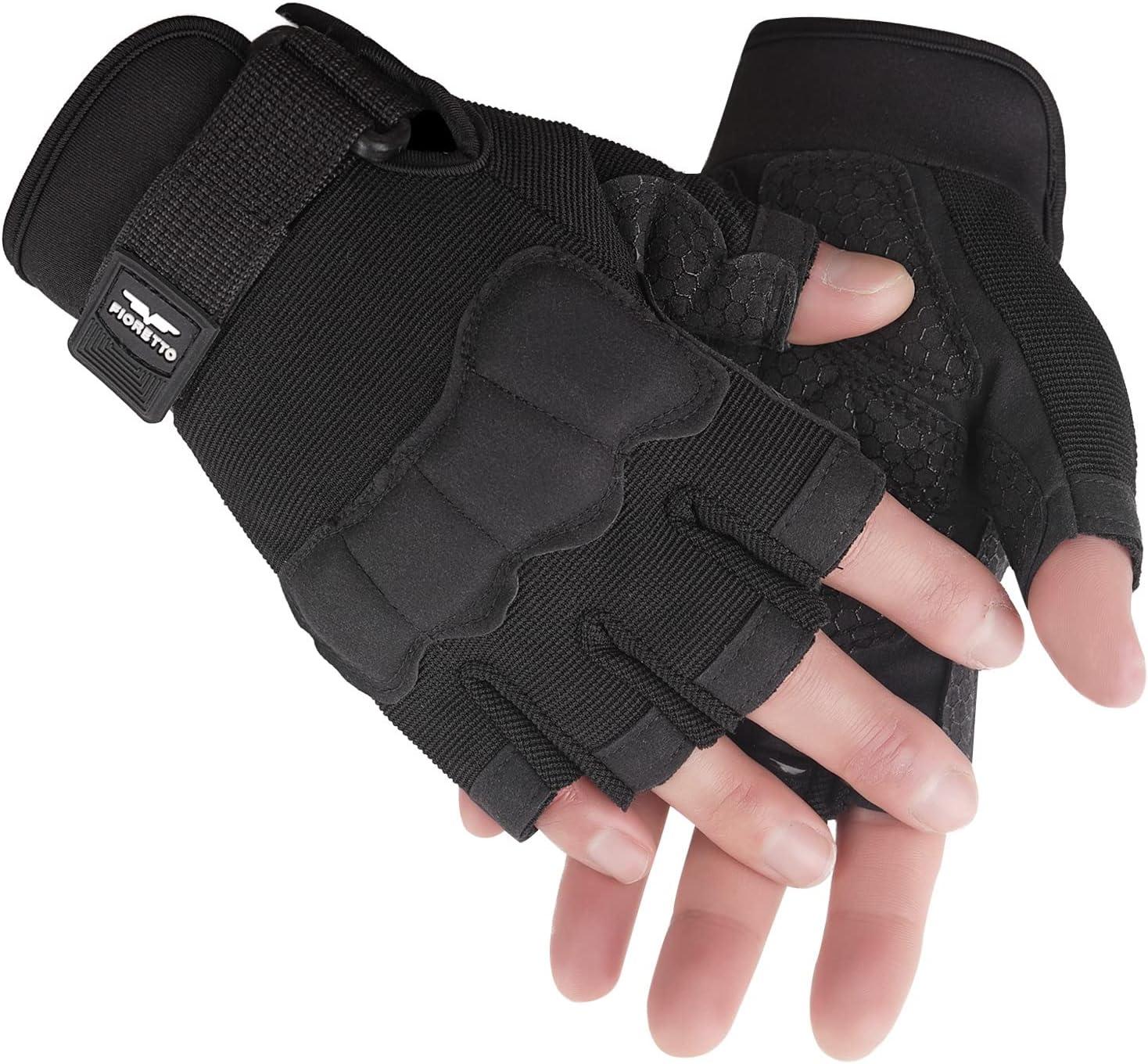 FIORETTO Fingerless Tactical Gloves, Airsoft Gloves, Half Finger