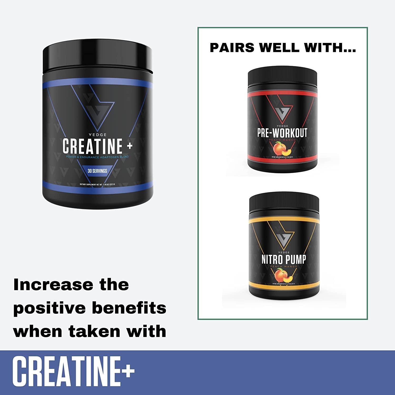 Vedge Nutrition Creatine + Vegan PlantBased Creatine Monohydrate