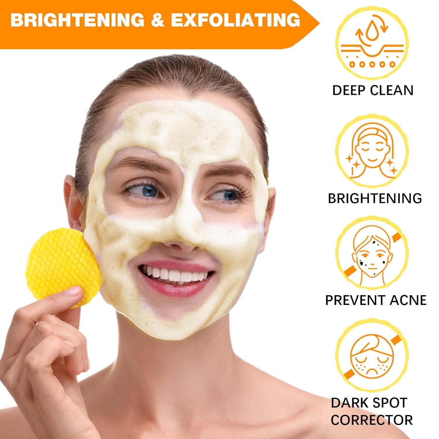 Kojic Acid & Turmeric Exfoliating Facial Cleansing Pads - 50 Count For Dark Spots & Brightening