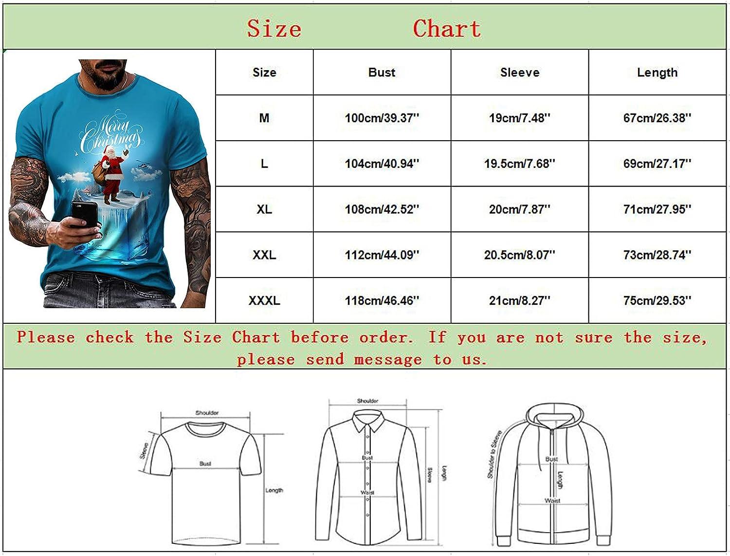 GXLONG Christmas Ugly T-Shirt for Men Women Novelty 3D Printed Short Sleeve  Crewneck Pullover Tops Xmas Gifts for Men X-Large Green