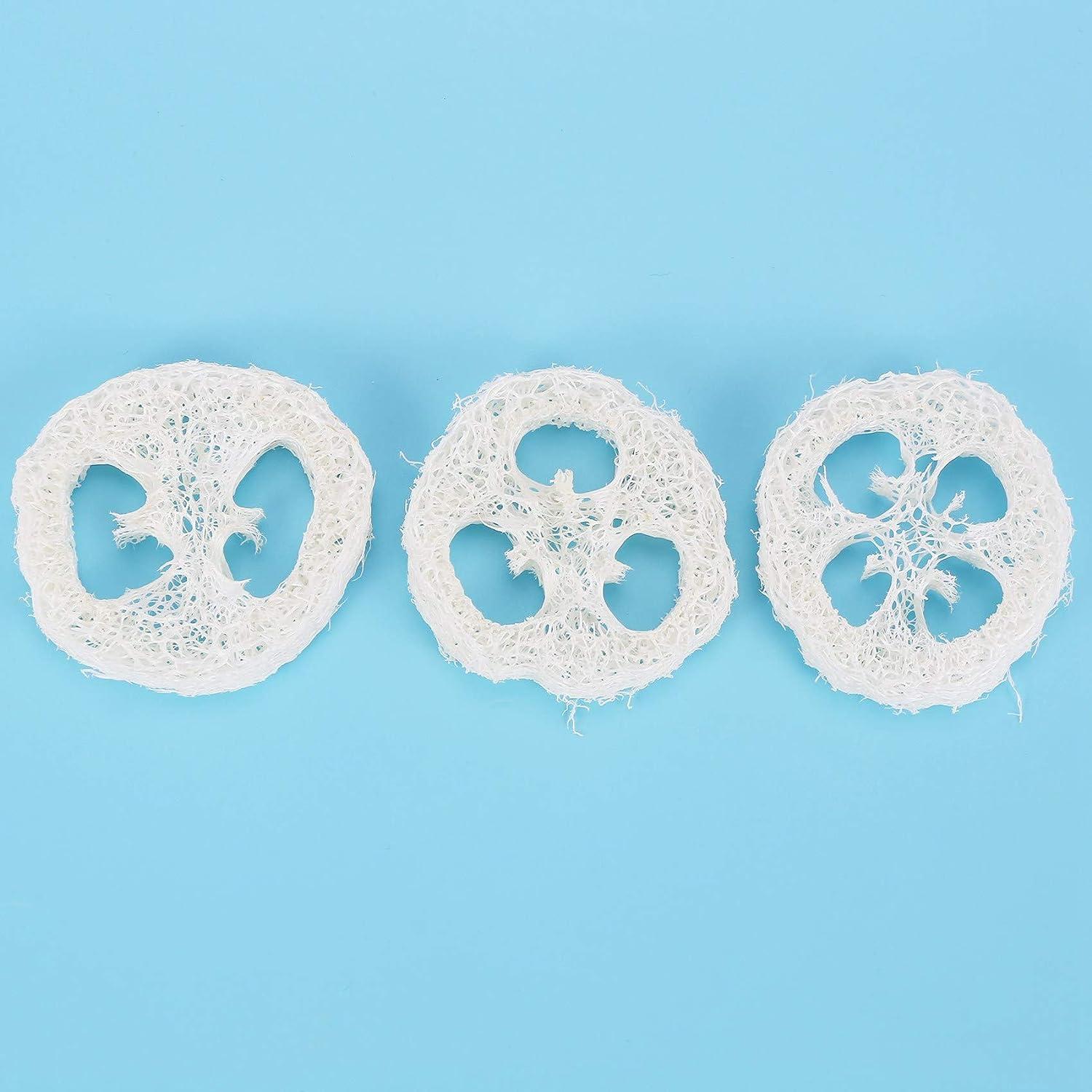 Hefddehy 4-6Cm Wide 50Pcs/Lot Natural Loofah Slice DIY Customize Soap Tools  Cleaner Sponge Scrubber Facial Soap Holder