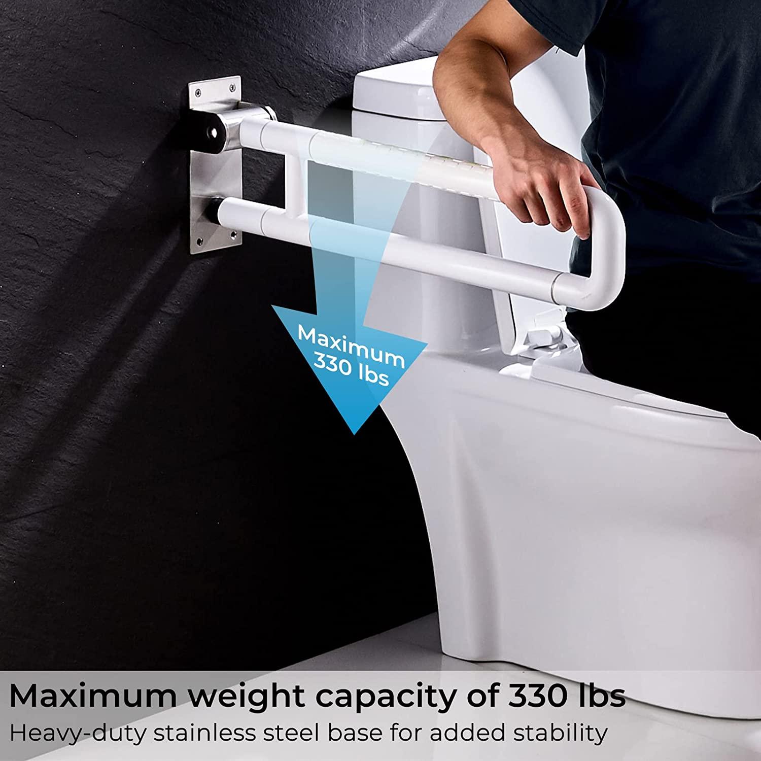 Handicap Grab Bars for Bathroom, Flip Up Toilet Rails for Elderly for