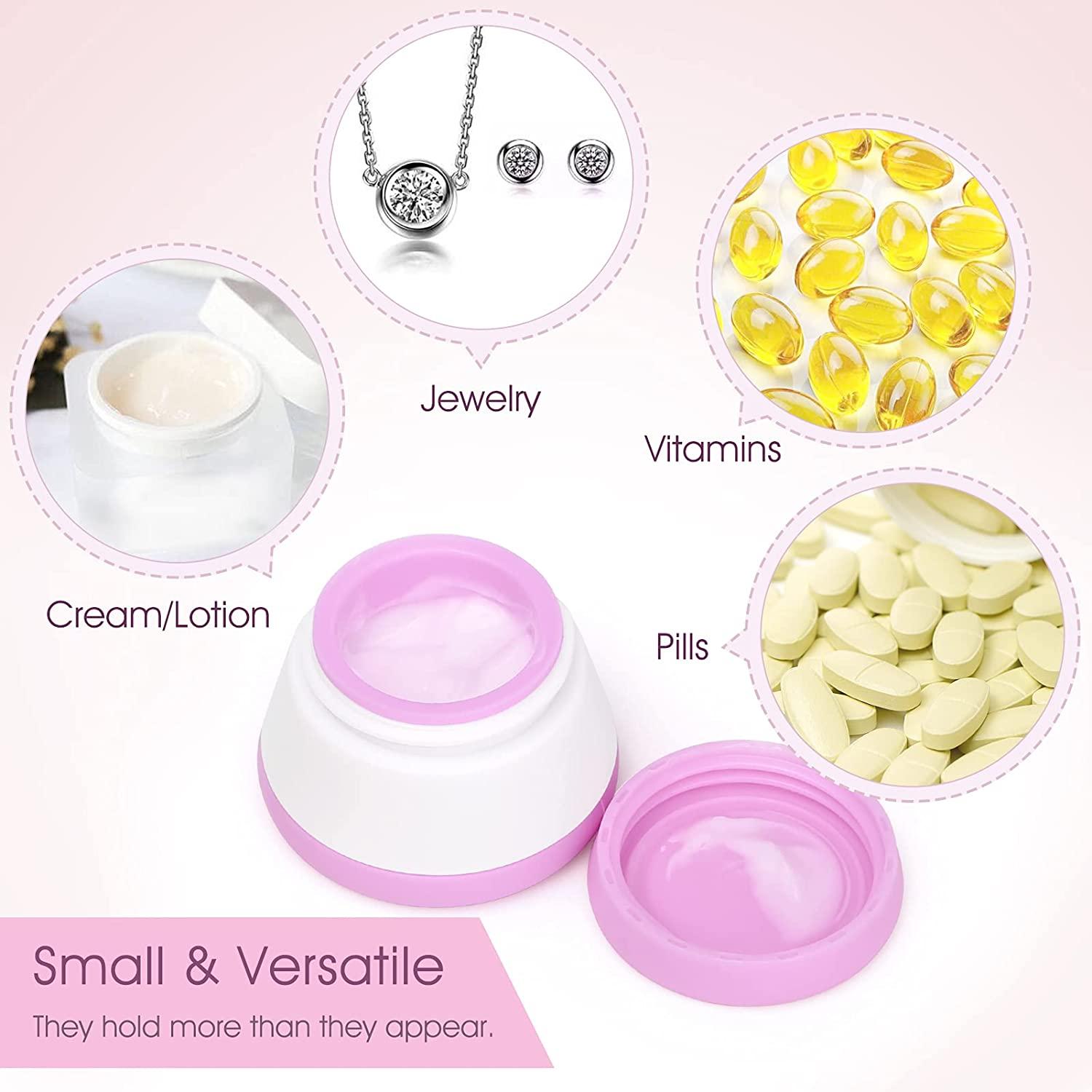 Silicone Cosmetic Containers, INSFIT 20 Gram Empty Sample Jars Travel