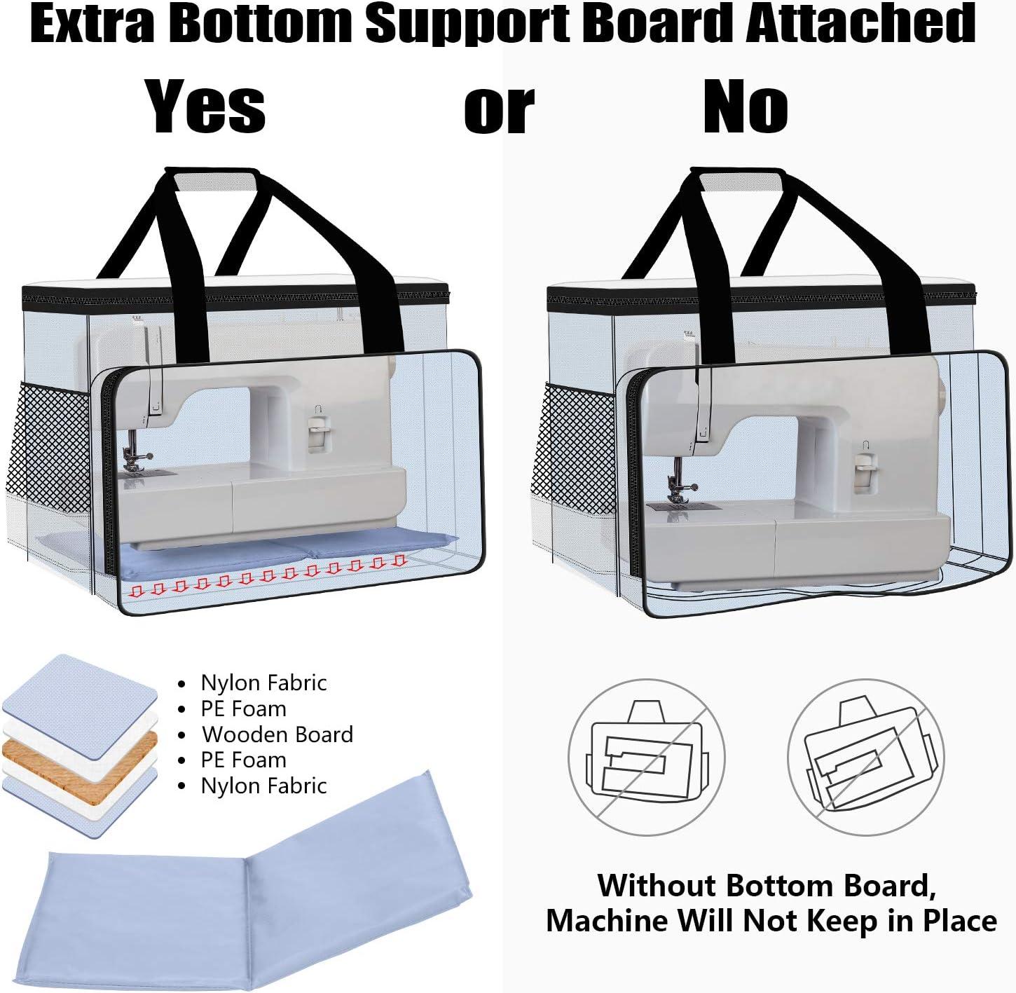 Sewing Machine Carrying Case With Bottom Wooden Board, Universal Sewing  Machine Tote Compatible With Most Standard 