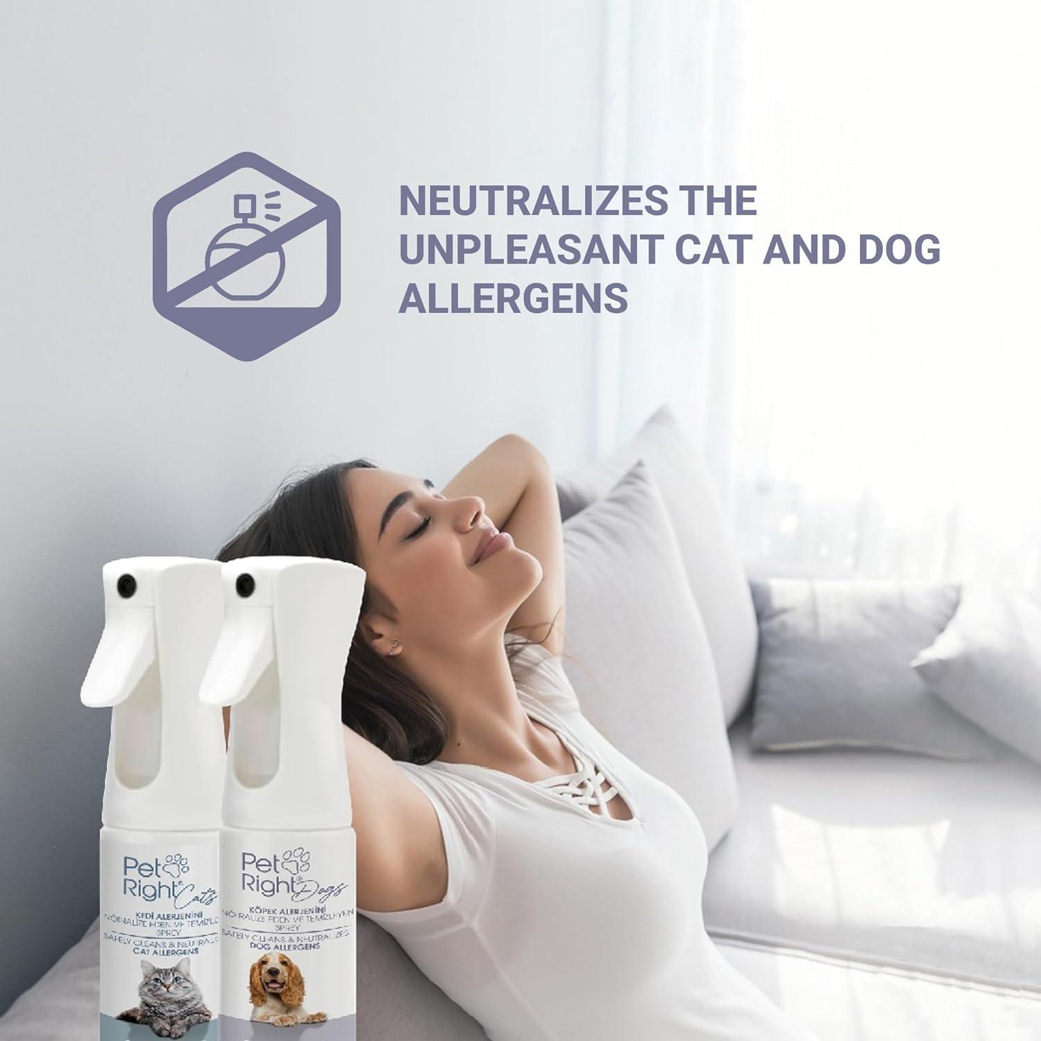 Pet Right Cat Allergy Relief Spray for Human Safely Cleans and