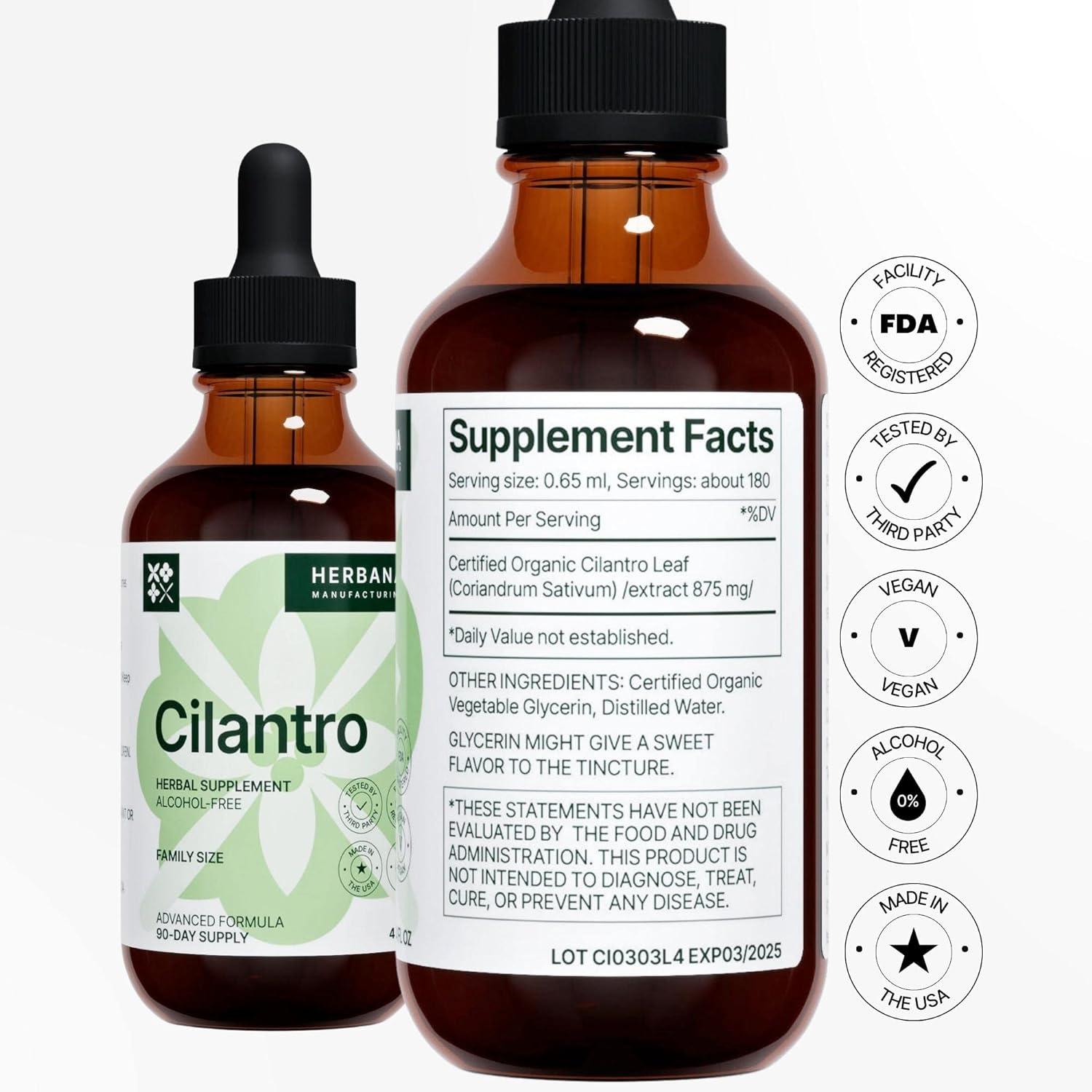 HERBANA MANUFACTURING Cilantro Leaf Drops for Body Cleansing and Detox