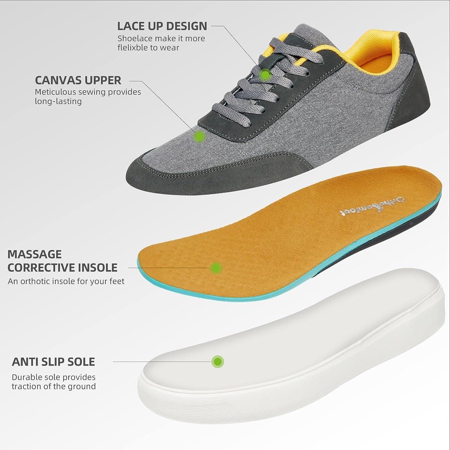 OrthoComfoot Men's Arch Support Sneakers for Plantar Fasciitis