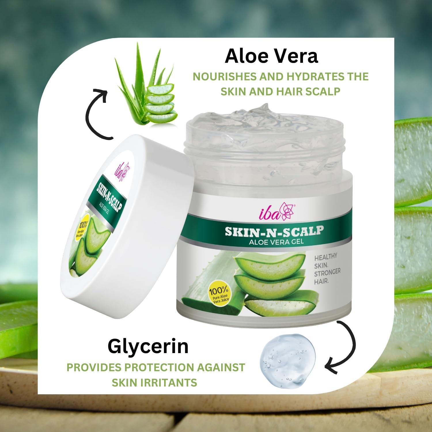 Buy Skin - N - Scalp 100% Pure Aloe Vera Gel for Face Skin & Hair | Hydrate  Moisturize Nourish | Vegan & Naturally Glowing Skin | International ...