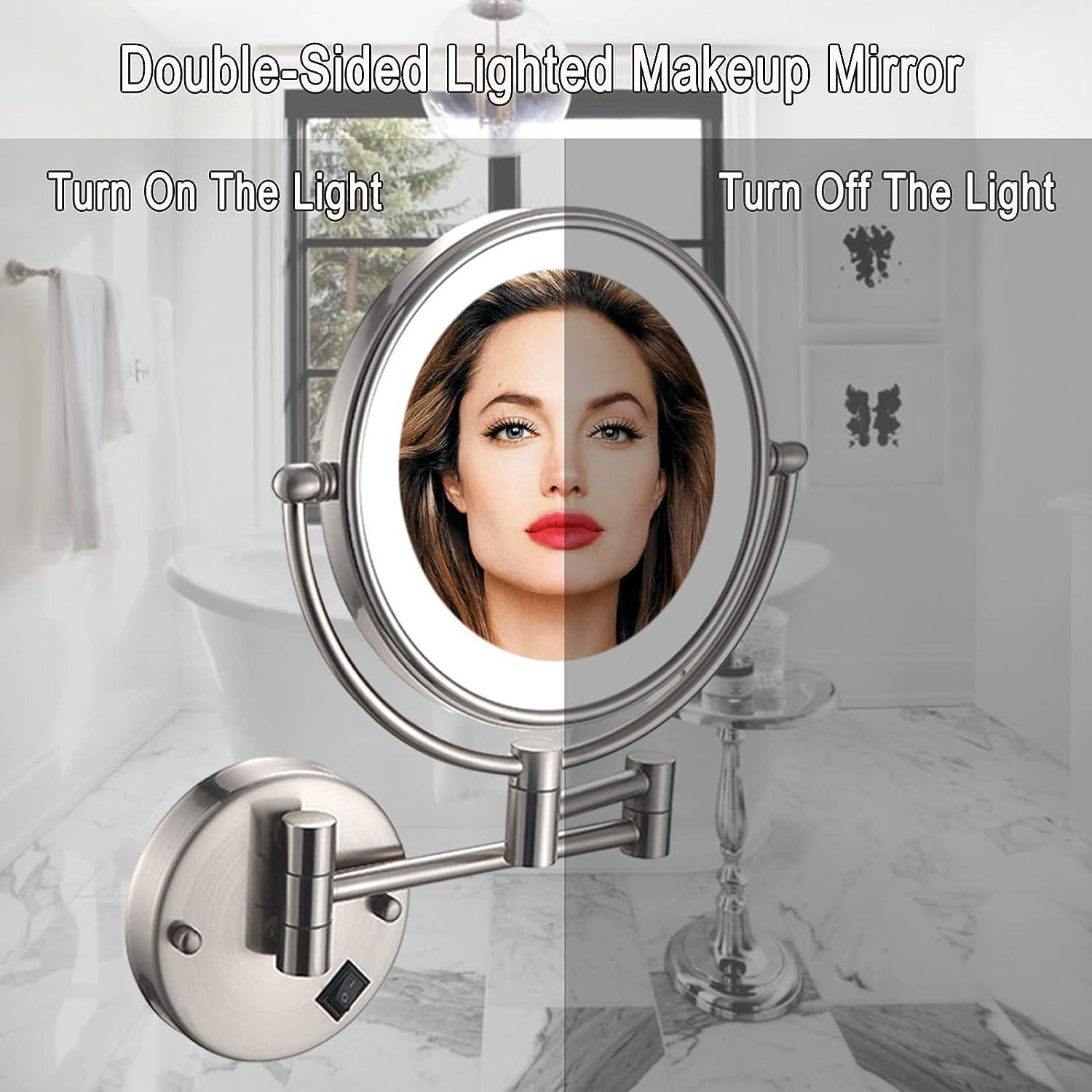 SRVNT 360 Swivel Extendable Makeup Mirror with Light Brass Bathroom