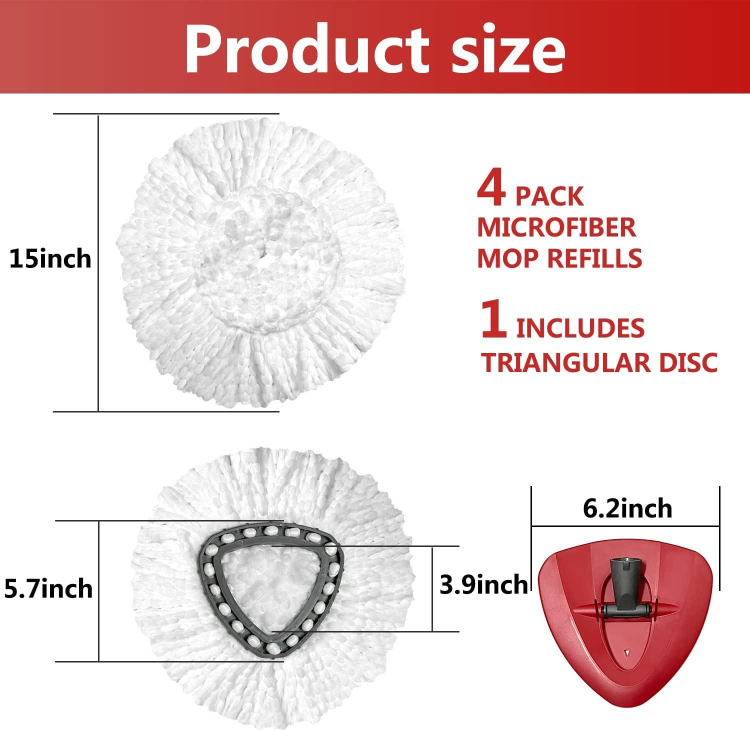 3 Pack Mop Head Replacement For Spin Mops - Compatible With O-Cedar Easywring