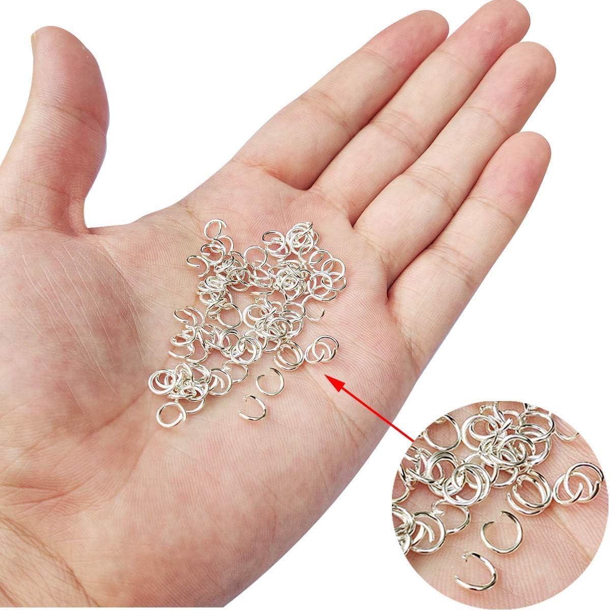 600 Pcs Silver Plated Jump Rings Split Rings Circle Clasp Connecting Rings  Jewelry Necklace Bracelet Pendant Choker Charm Loops DIY Craft Earring  Making Supplies (6 mm)