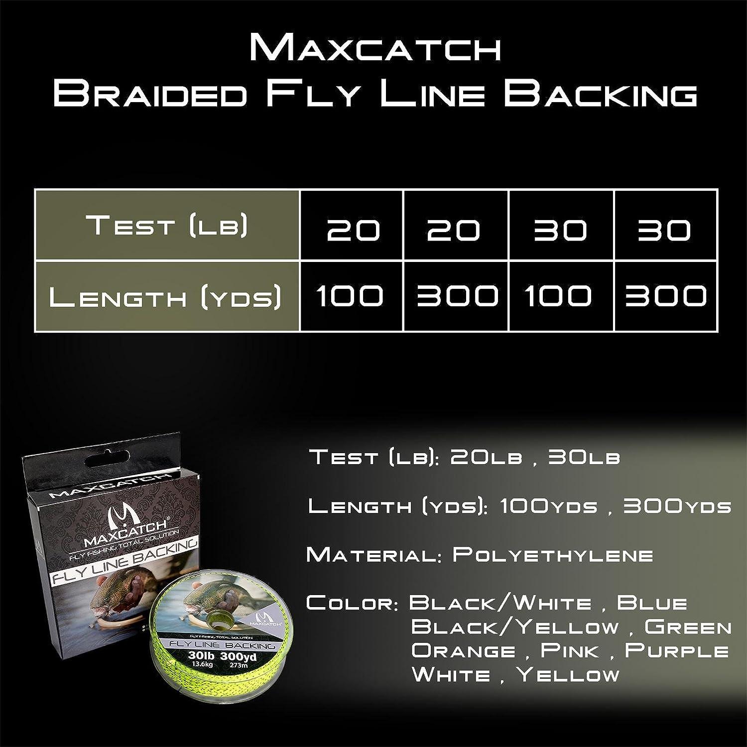 Maxcatch Braided Fly Line Backing for Fly Fishing 20/30lb(White