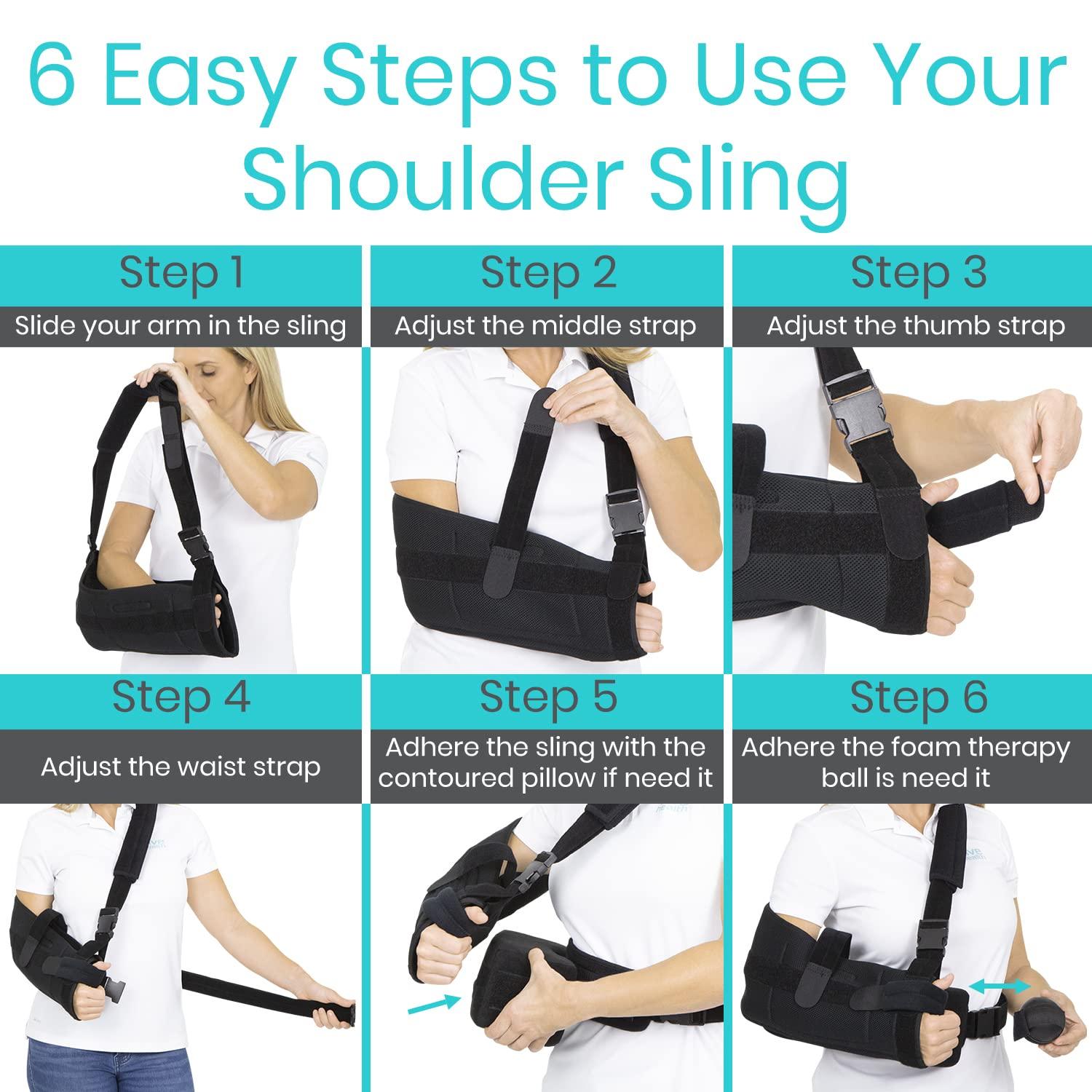 Vive Shoulder Abduction Sling Immobilizer for Injury Support Pain