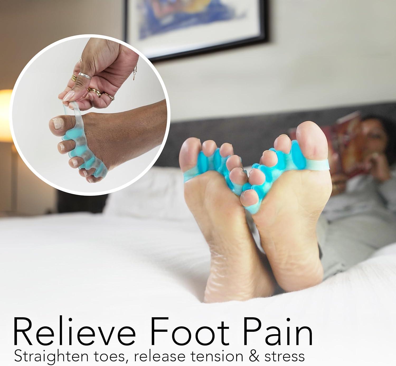 Toe Separators (2 Pairs Blue) Correct Your Toes with Toe Spacers Help