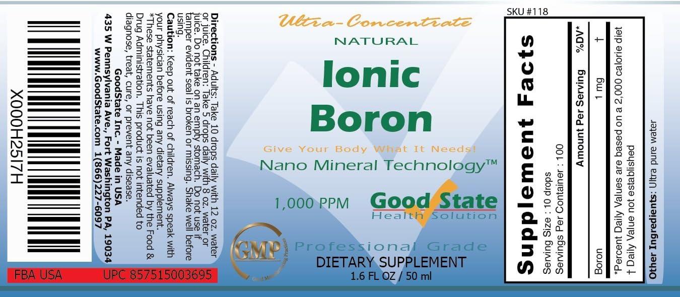 Good State Ionic Boron Natural Liquid Concentrate Nano Sized