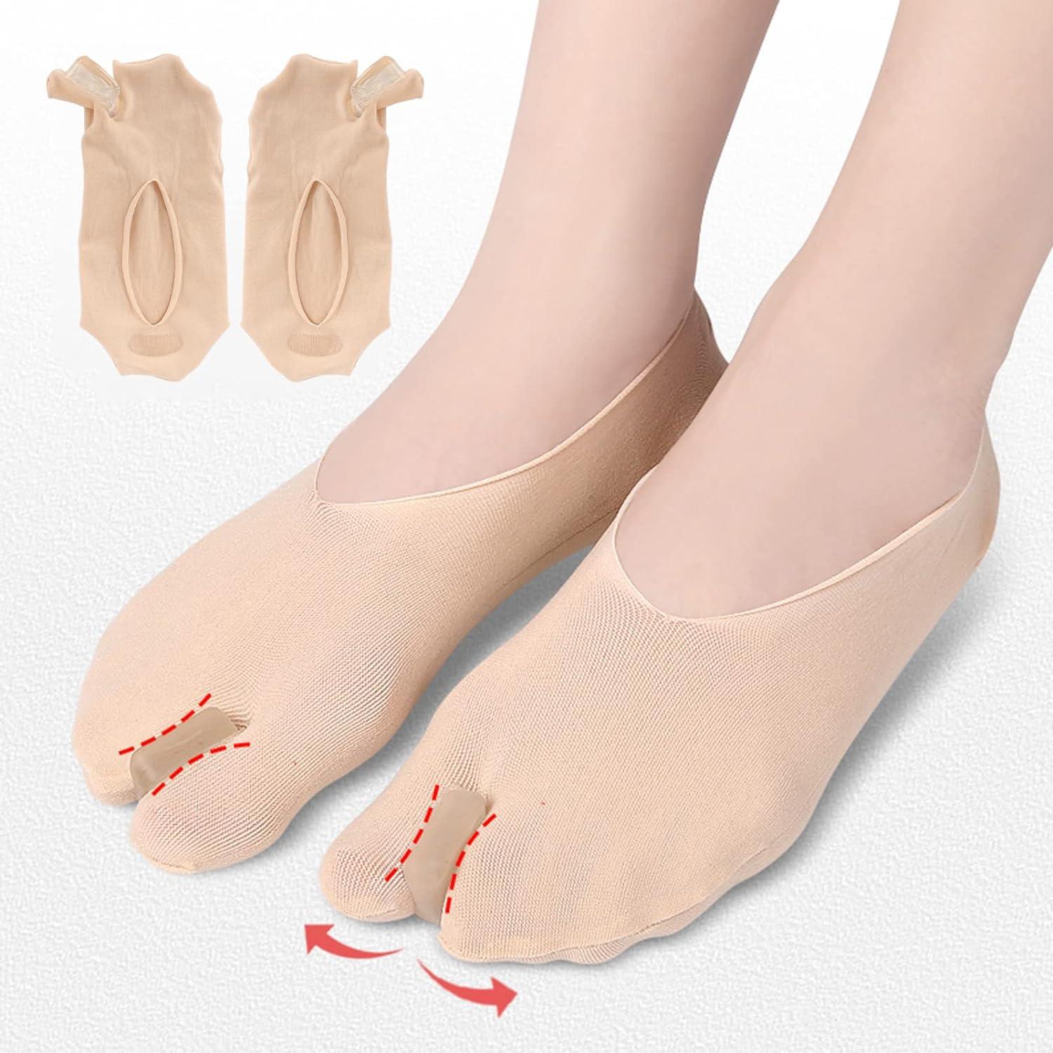 Toe Separator Socks Soft Breathable Bunion Corrector Socks for Office Work  (Skin Color)