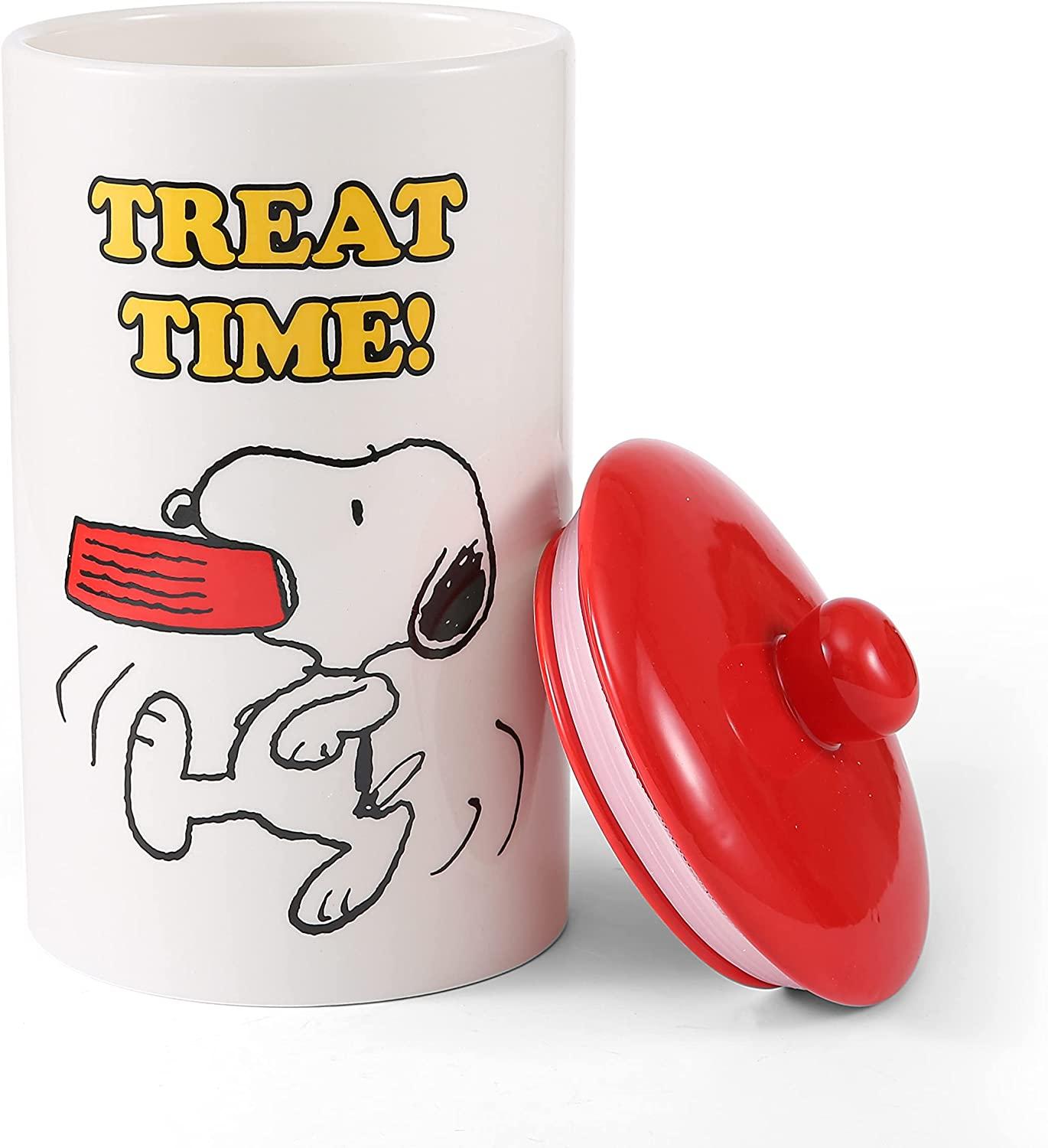 Peanuts for Pets Dog Treat Jar Dishwasher Safe Peanuts Dog Treat Jar with Lid, Peanuts Pet