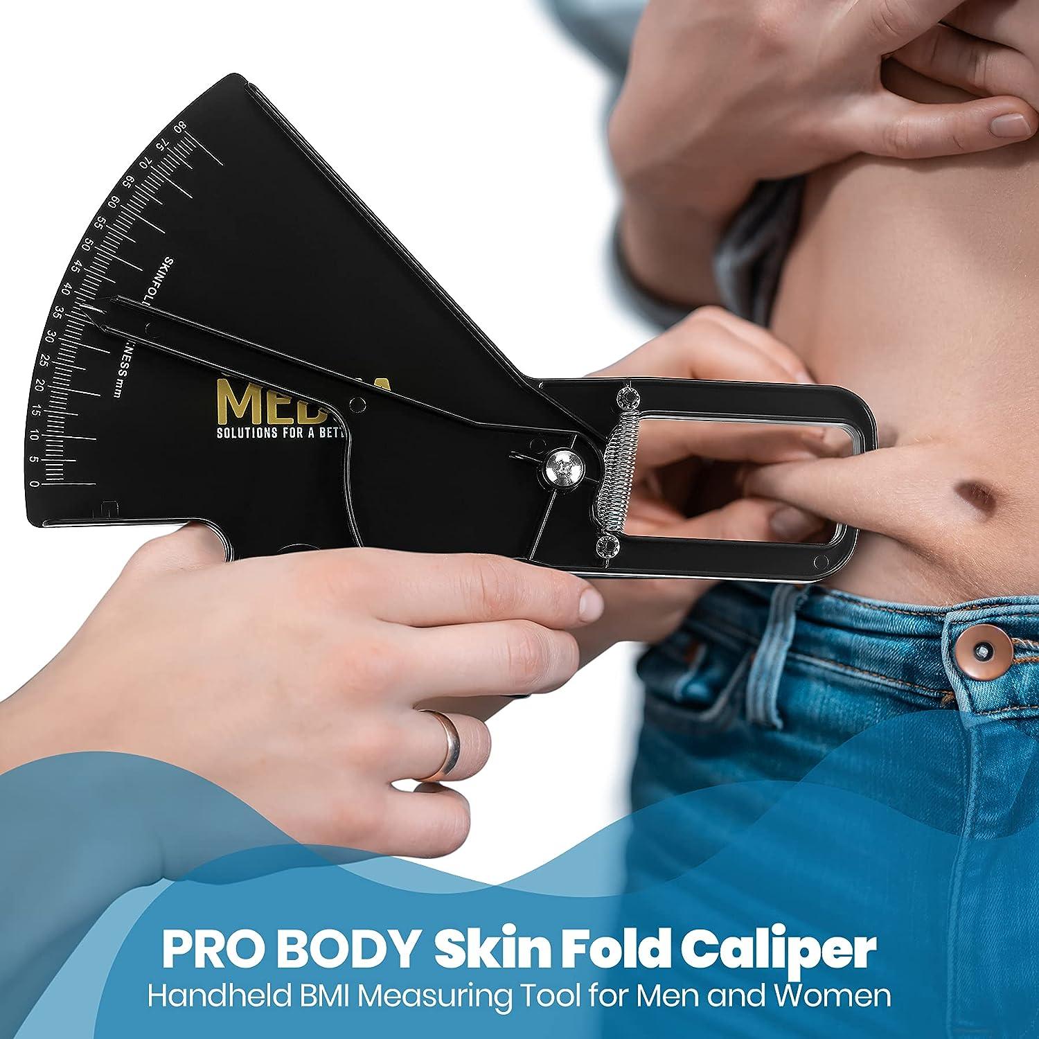 Body Fat Calipers, Personal Skinfold Caliper 0-80MM Fat Measuring Test Slim  Guide Skinfold Caliper Fat Measure Tester Handheld BMI Measuring Tool for