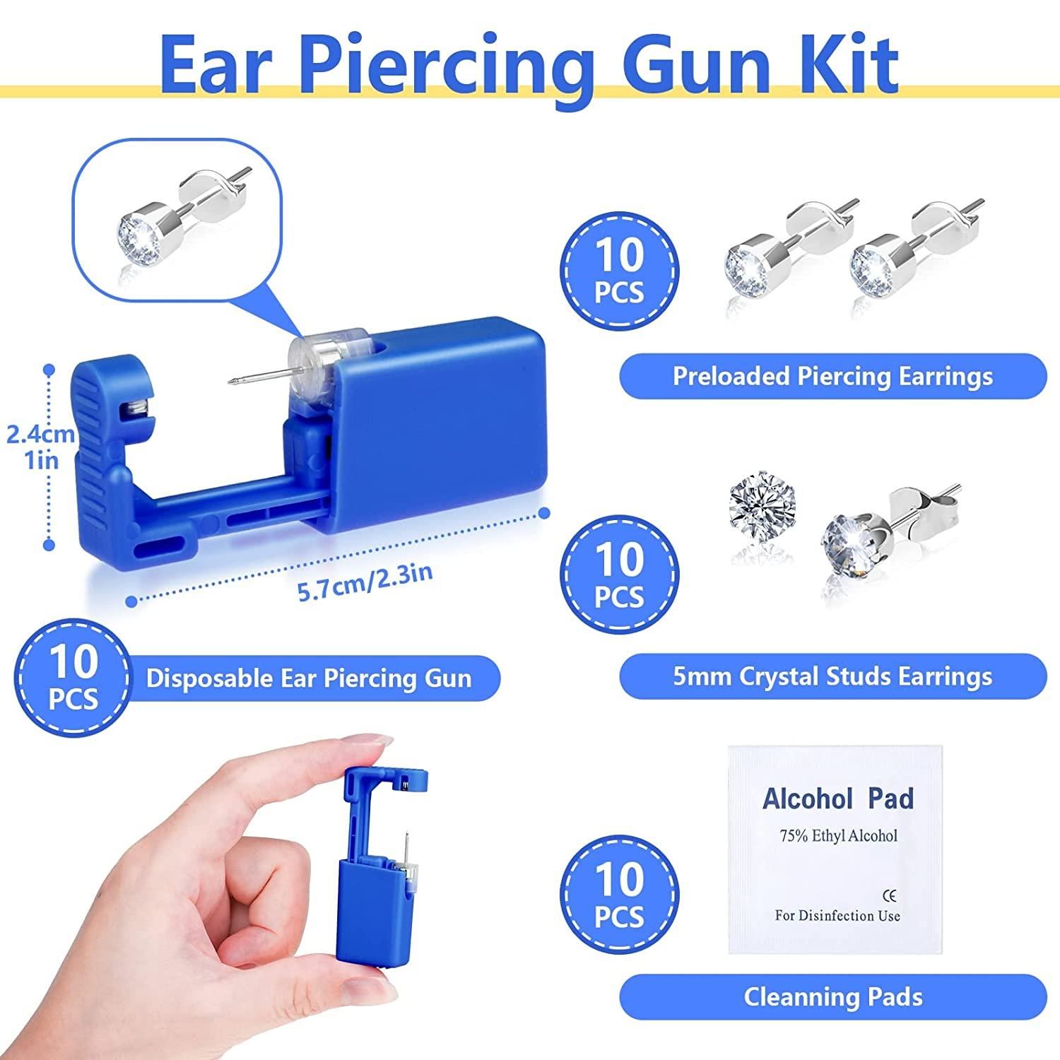 10 Packs Self Ear Piercing Kit, Evatage Home Piercing Kit Disposable