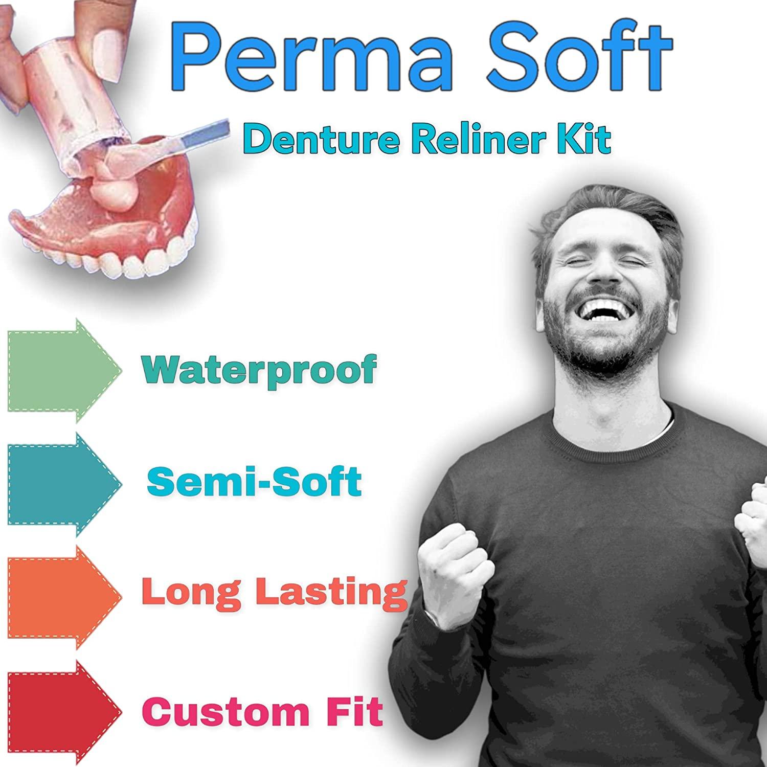 Perma Soft Denture Reliner Kit Relines 2 Denture Plates