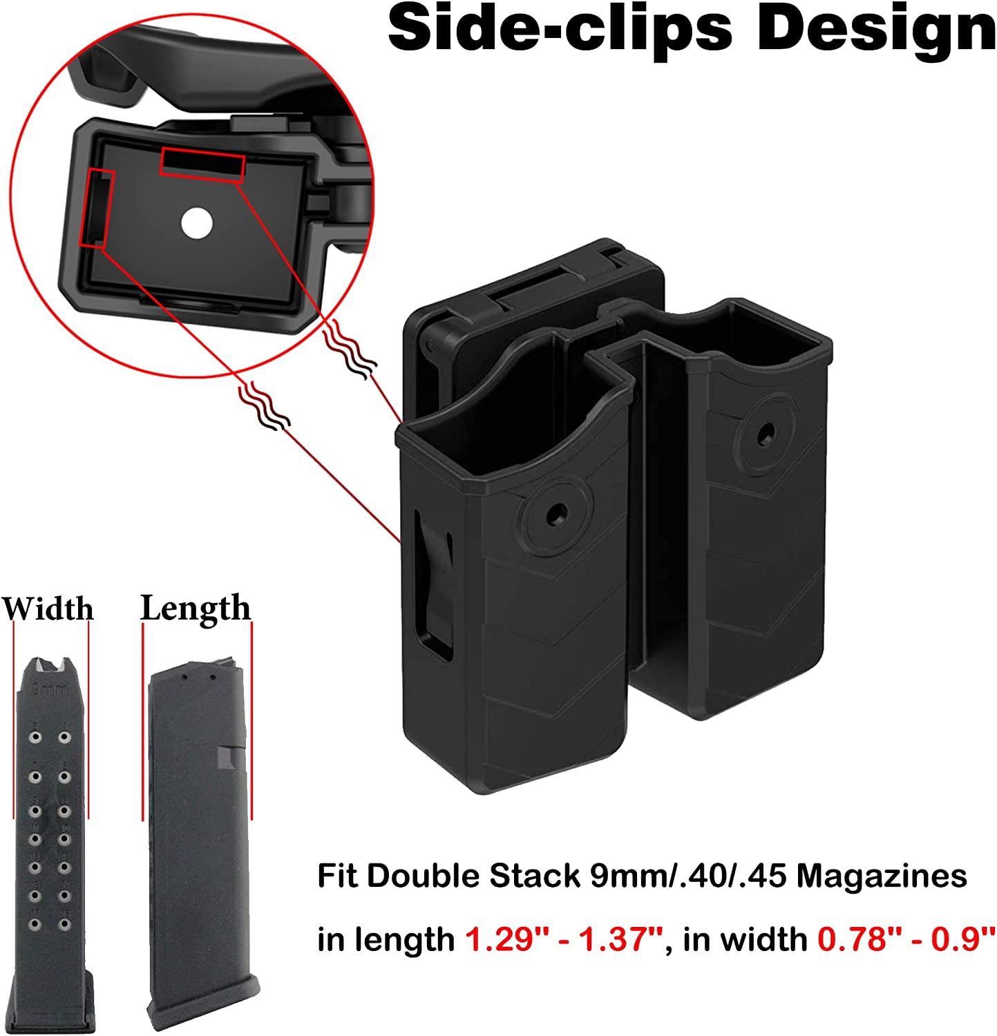OWB Double Magazine Holster - Universal Holder for 9mm/40/45 Dual Stack ...