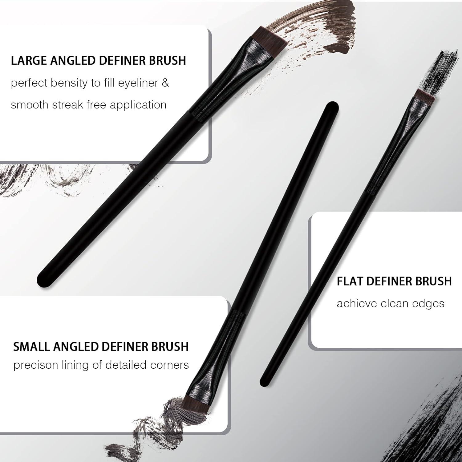 Eyeliner Brush Fine Angled Point Banidy Angled Eyebrow Brushes Set 3
