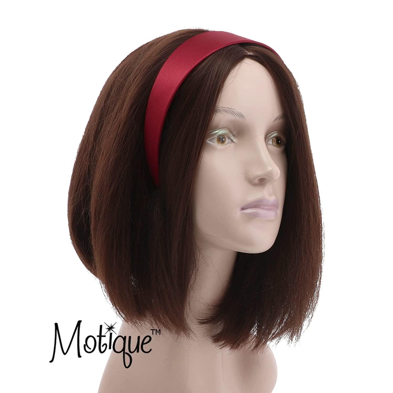 1 Inch Satin Hard Headband (Dark Red)