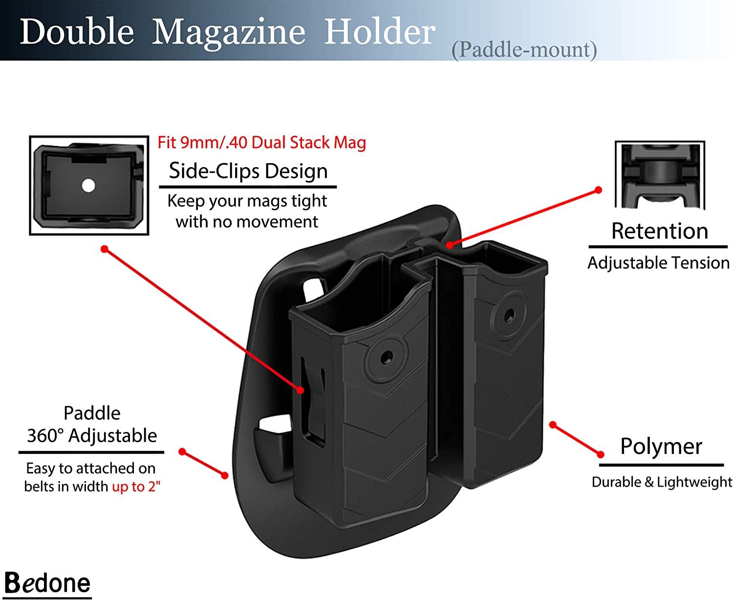 Universal Double Magazine Holder Double Magazine Holster Fits 9mm4045