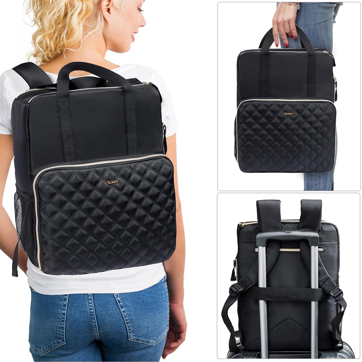 ELCUPA Nail Polish Organizer Backpack Holds 8493 Bottles and a Nail