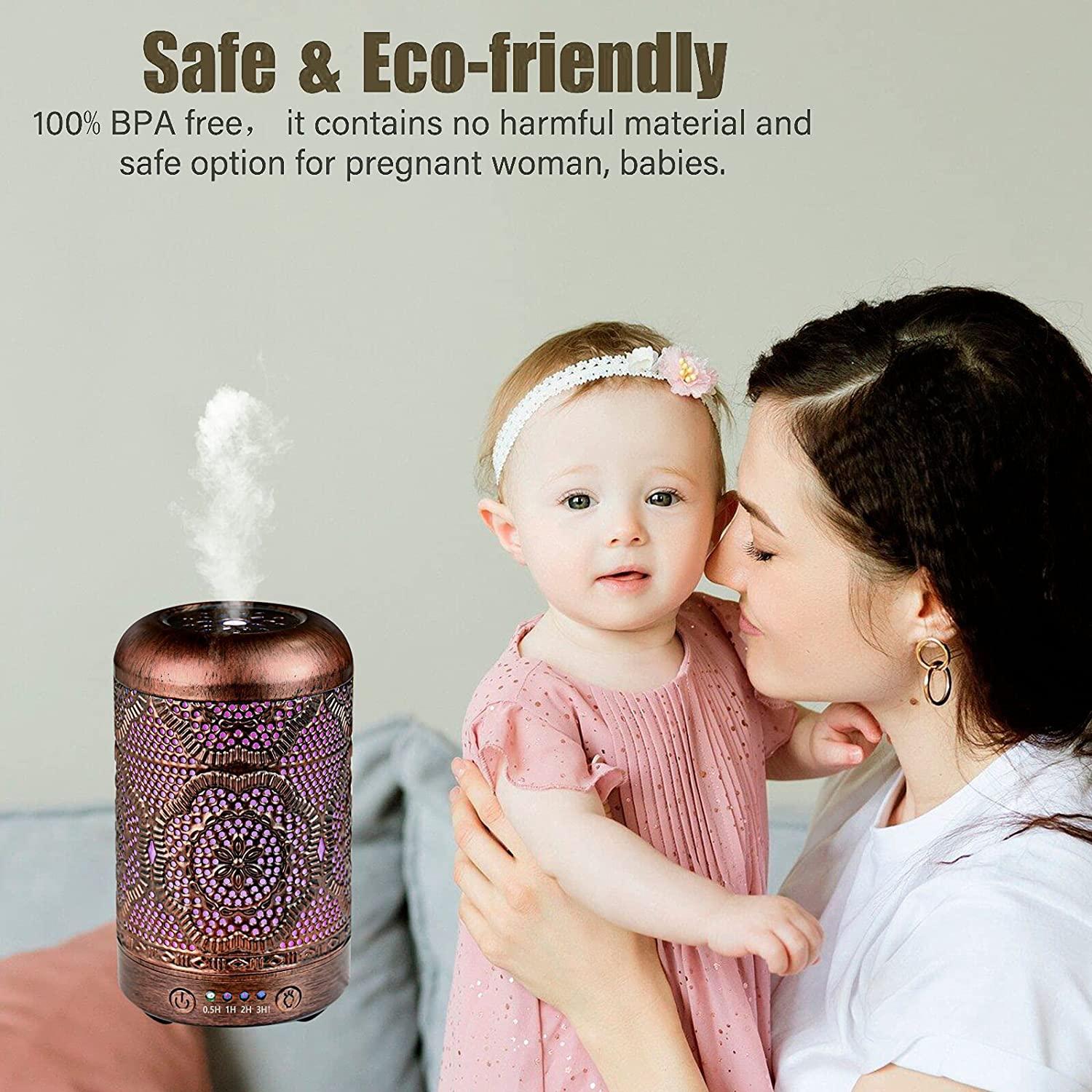 BAIESHIJI Essential Oil Diffuser, Metal Vintage Essential Oil Diffusers