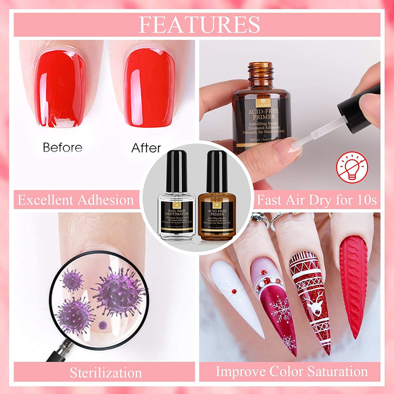 Saviland Clear Acrylic Powder and Liquid Set Professional Acrylic