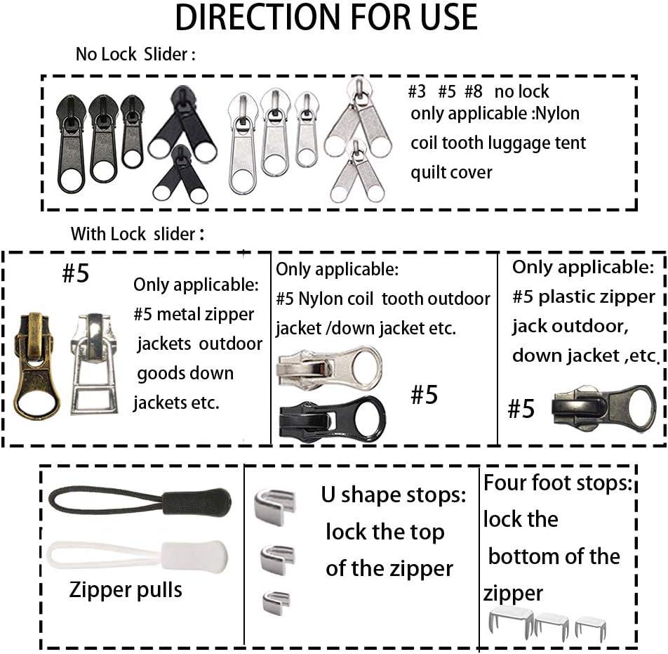 10Pcs 3# Metal Zipper Repair Down Zipper Stopper For DIY Sewing