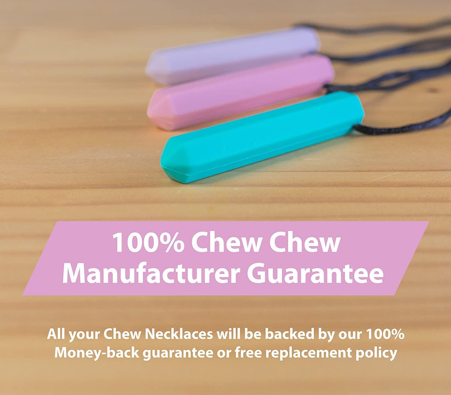 Tilcare Chew Chew Pencil Sensory Necklace Set - Best for Kids or Adults  That Like Biting or Have Autism Perfectly Textured Silicone Chewy Toys -  Chewing Pendant for Boys Girls - Chew Necklace TurquoisePinkPurple
