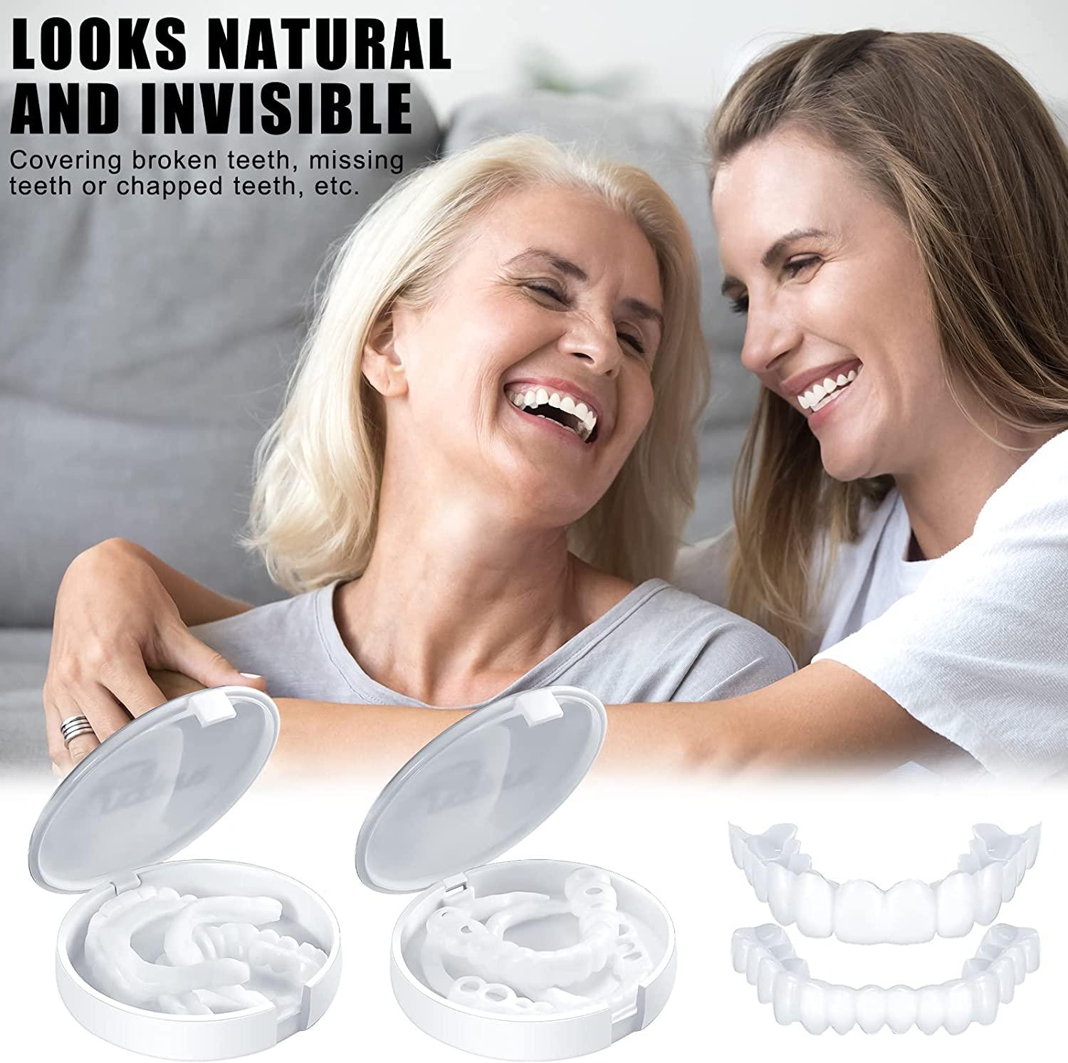 4 Set Fake Teeth Veneers Teeth Temporary Denture Snap in Teeth