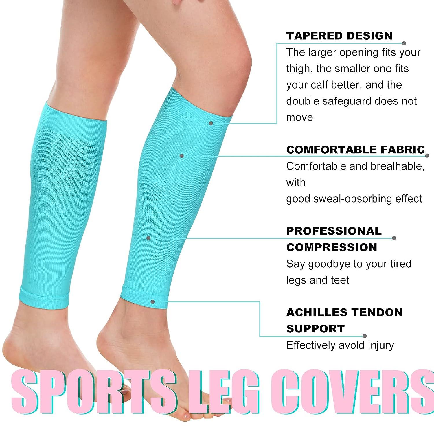 6 Pairs Calf Compression Sleeve Women Footless Compression Stockings Elastic  Leg Compression Sleeve Calf Shin Supports for Running Nurse Pregnant  Pregnancy, 6 Colors (Medium)
