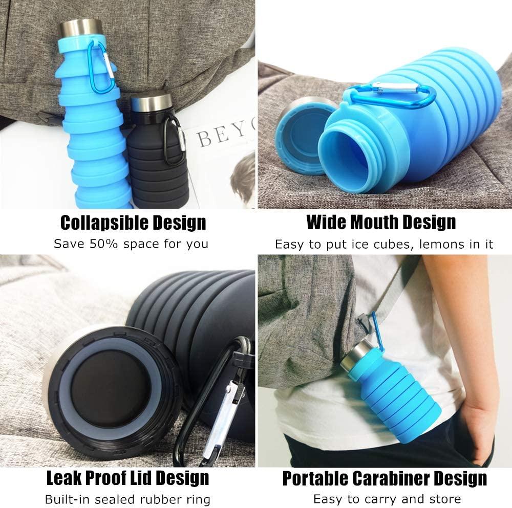 Collapsible Travel Water Bottle Reuseable Bpa Free Silicone
