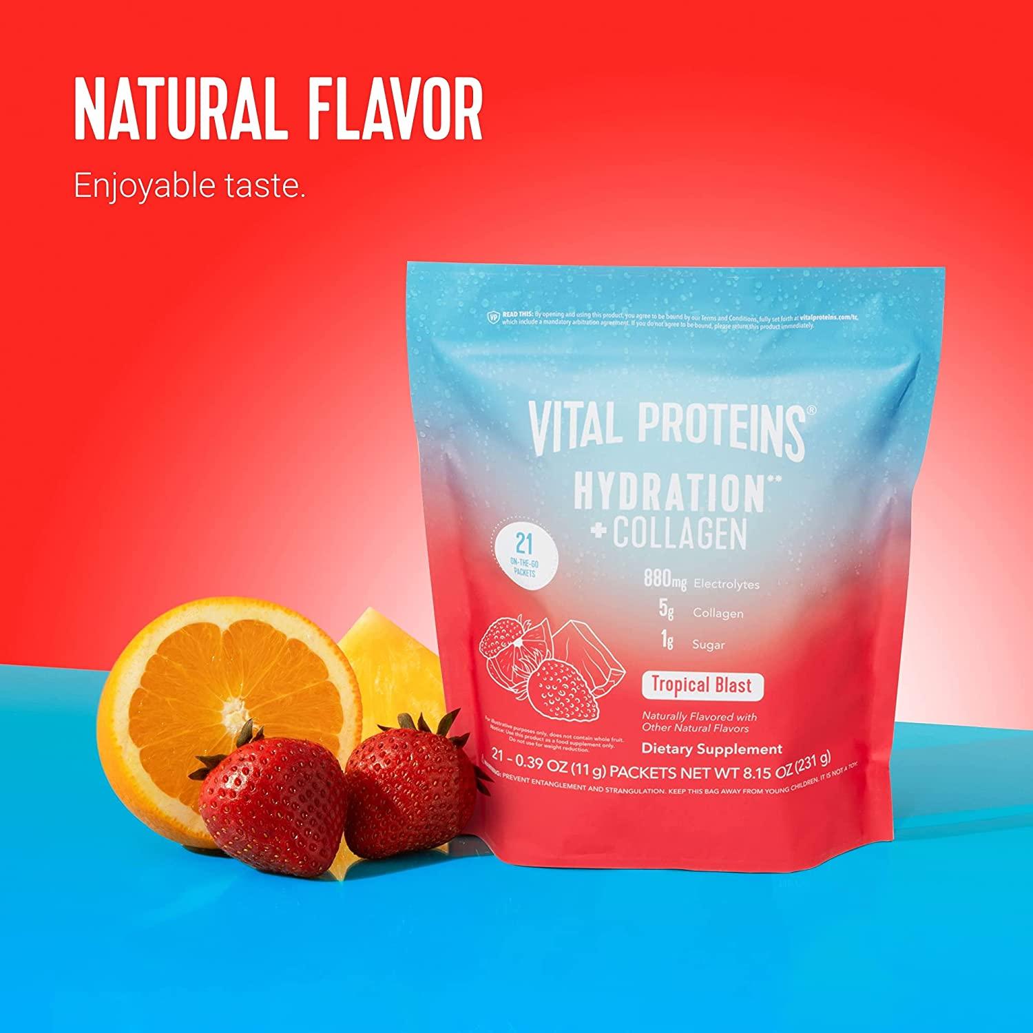 Vital Proteins Hydration Collagen Powder Packets Low Sodium Supplement