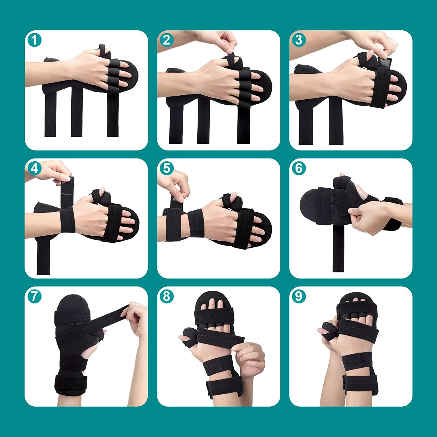 Sylong Stroke Resting Hand Splint Carpal Tunnel Wrist Brace for Muscle Atrophy Rehabilitation