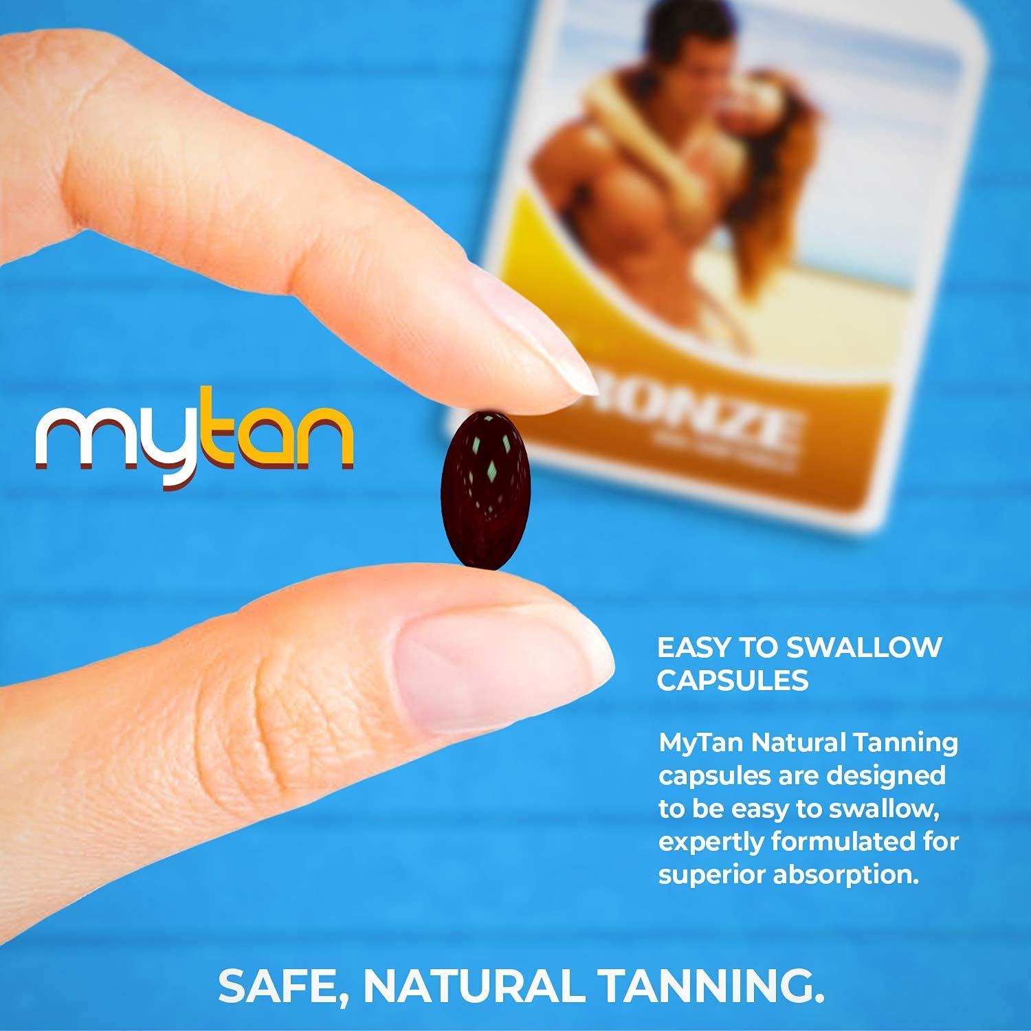 MyTan Bronze Tanning Pills 100 Softgels Sunless Tan Supplement