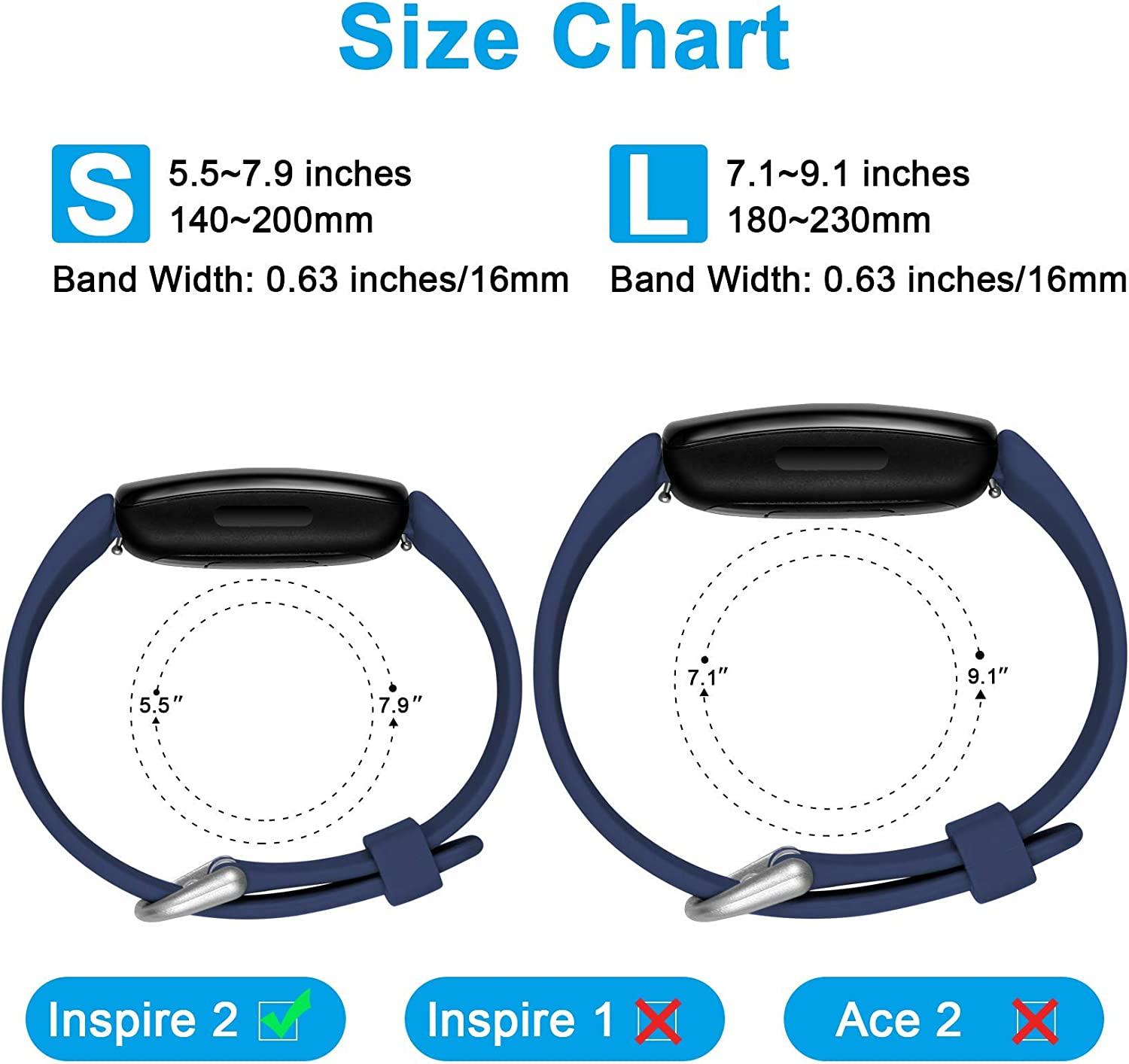 Compatible With Fitbit Inspire 2 Bands Men Women, (4 Pack) Soft